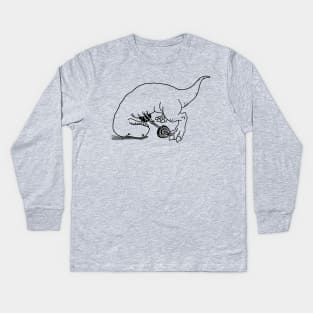 TEE-REX TRYING Kids Long Sleeve T-Shirt